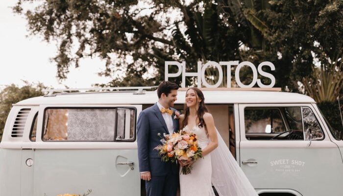 Married Couple at VW Bus Photobooth